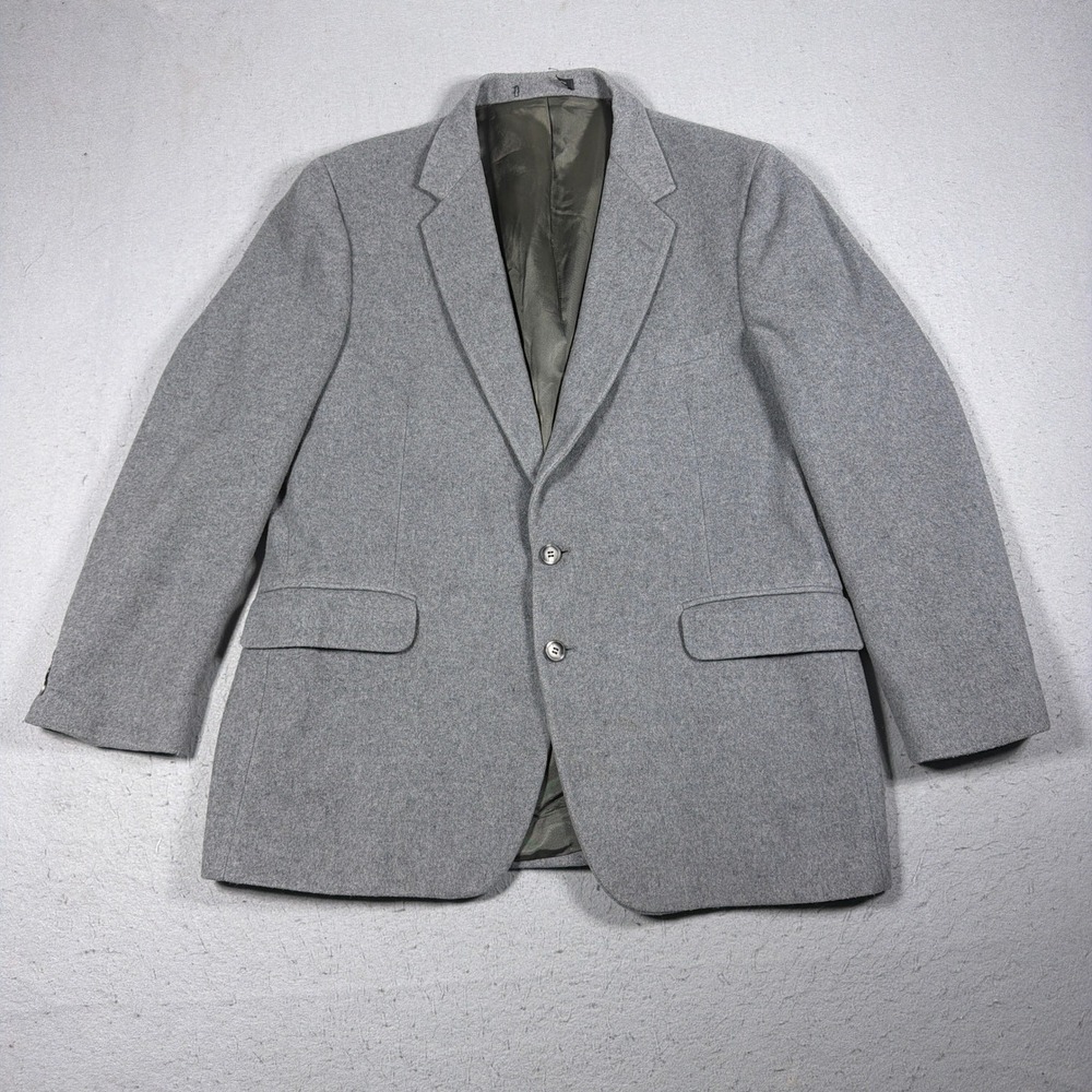 Luxury‎ Italian Wool Cashmere Sport Coat Men 44R Gray Quiet Tailored Blazer